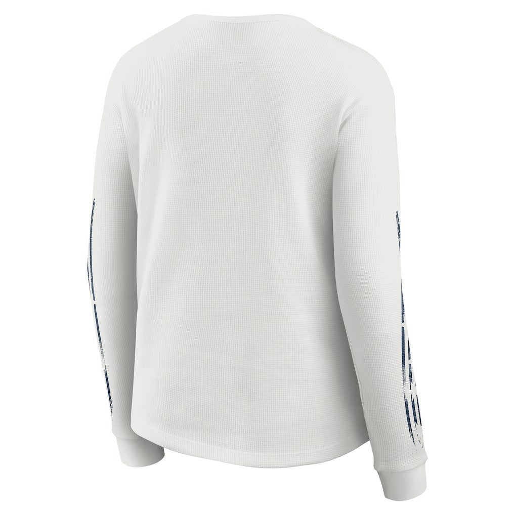 New England Patriots WEAR by Erin Andrews Women's Graphic Waffle Long-Sleeve T-Shirt - White - NFL