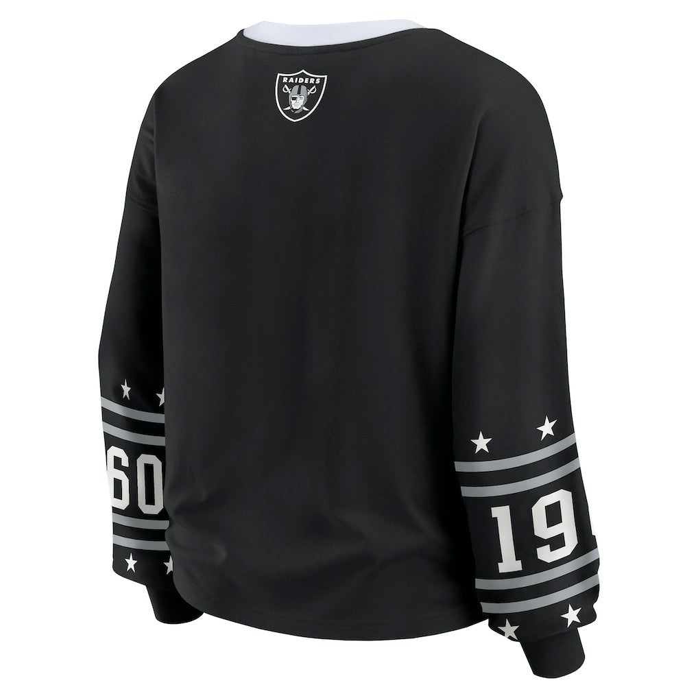 Las Vegas Raiders WEAR by Erin Andrews Women's Sport Long-Sleeve T-Shirt - Black - NFL