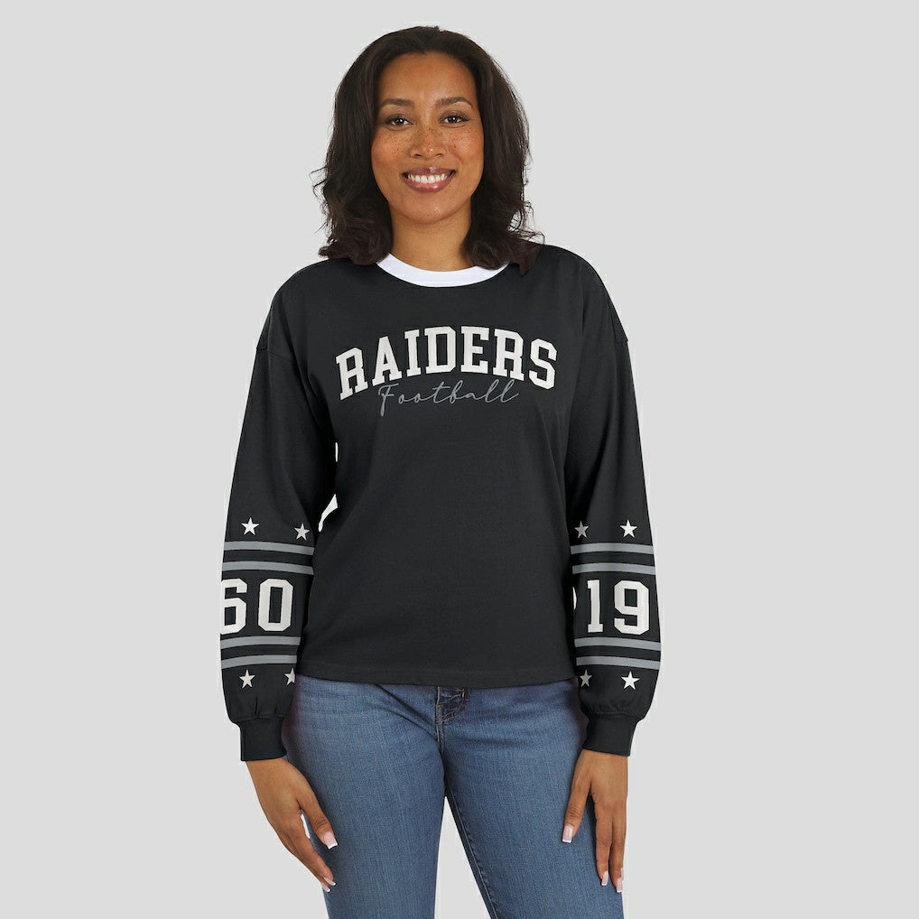 Las Vegas Raiders WEAR by Erin Andrews Women's Sport Long-Sleeve T-Shirt - Black - NFL