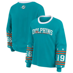 Miami Dolphins WEAR by Erin Andrews Women's Sport Long-Sleeve T-Shirt - Aqua - NFL