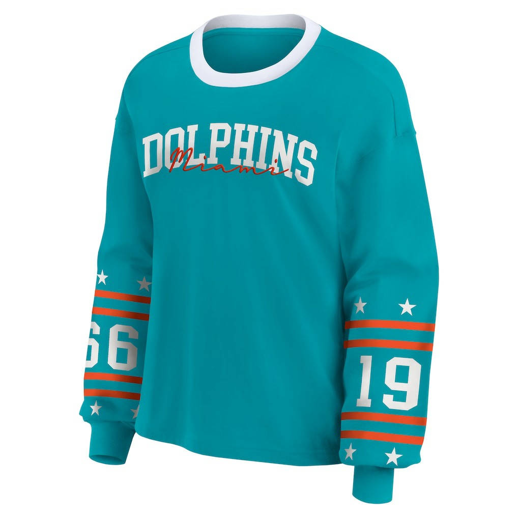 Miami Dolphins WEAR by Erin Andrews Women's Sport Long-Sleeve T-Shirt - Aqua - NFL