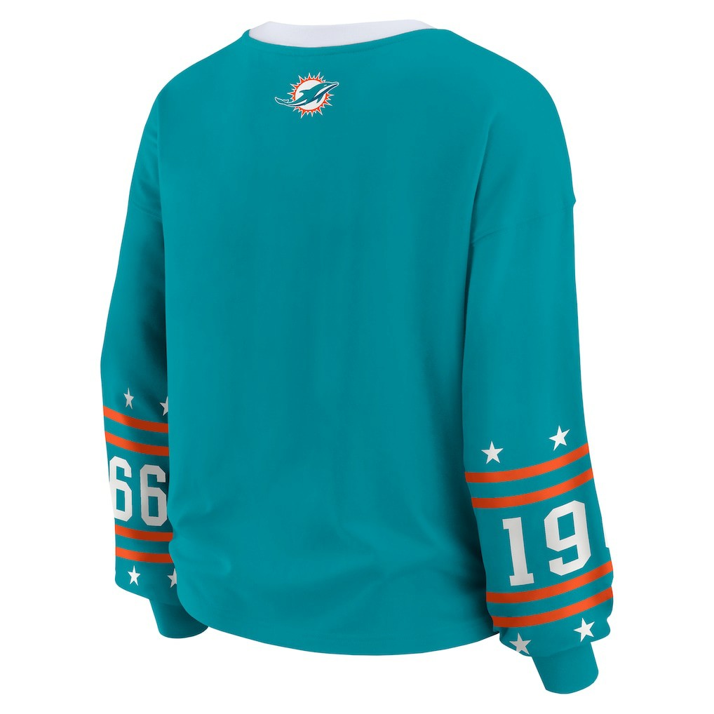 Miami Dolphins WEAR by Erin Andrews Women's Sport Long-Sleeve T-Shirt - Aqua - NFL