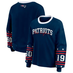 New England Patriots WEAR by Erin Andrews Women's Sport Long-Sleeve T-Shirt - Navy - NFL