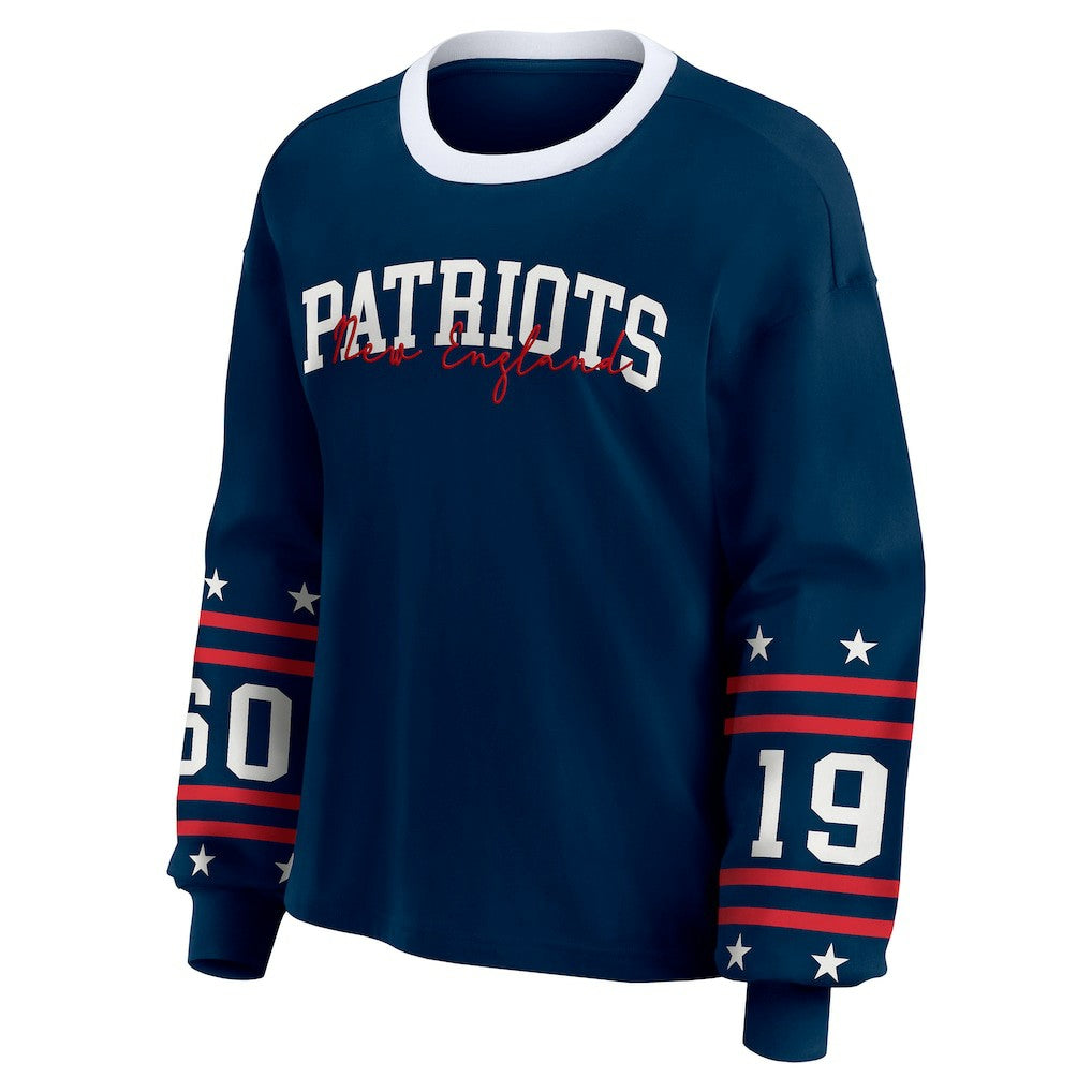 New England Patriots WEAR by Erin Andrews Women's Sport Long-Sleeve T-Shirt - Navy - NFL