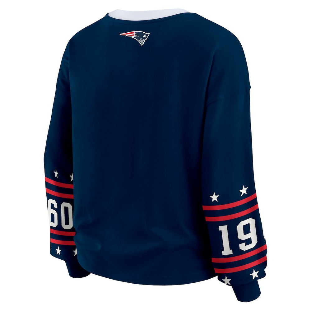New England Patriots WEAR by Erin Andrews Women's Sport Long-Sleeve T-Shirt - Navy - NFL