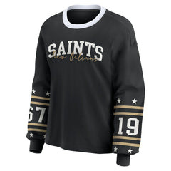 New Orleans Saints WEAR by Erin Andrews Women's Sport Long-Sleeve T-Shirt - Black - NFL