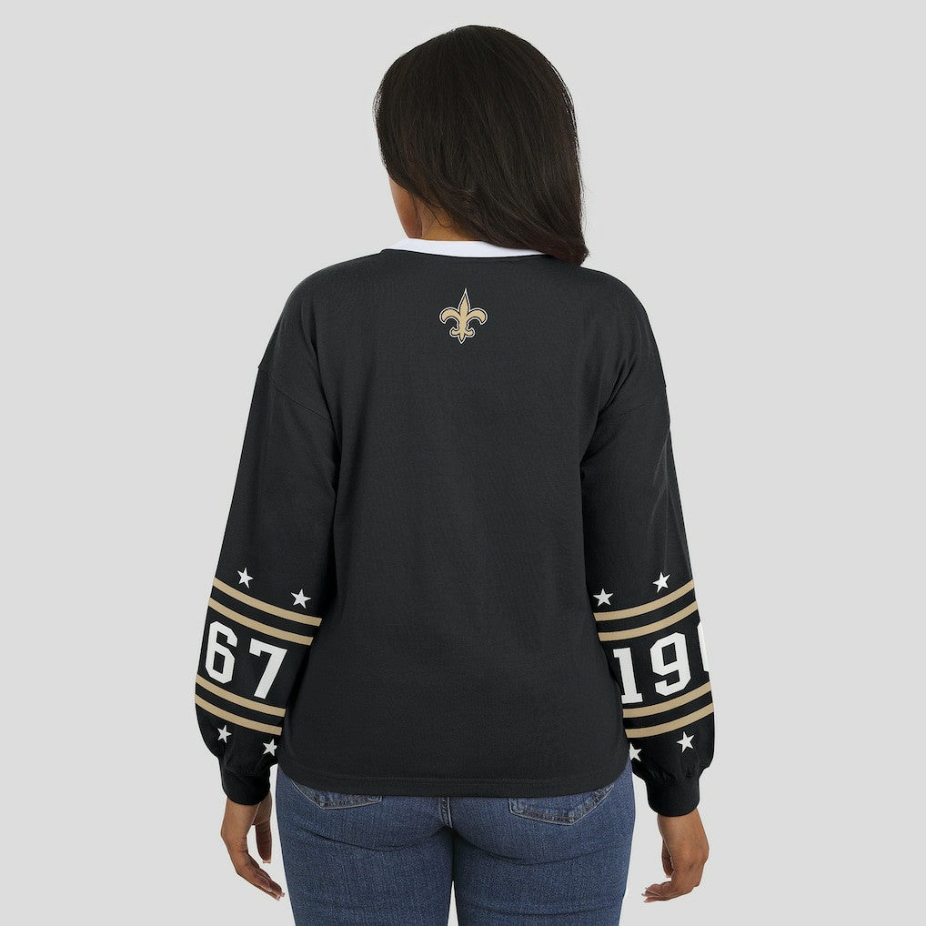 New Orleans Saints WEAR by Erin Andrews Women's Sport Long-Sleeve T-Shirt - Black - NFL