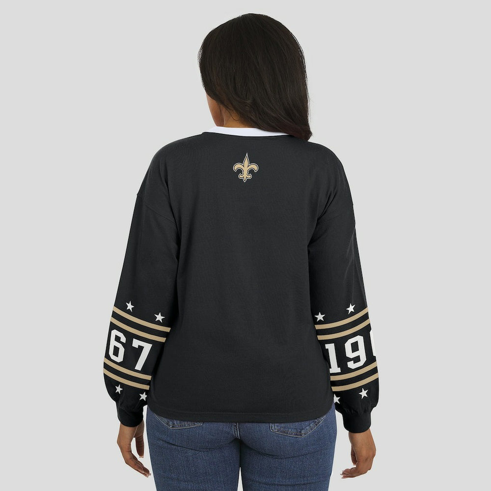 New Orleans Saints WEAR by Erin Andrews Women's Sport Long-Sleeve T-Shirt - Black - NFL