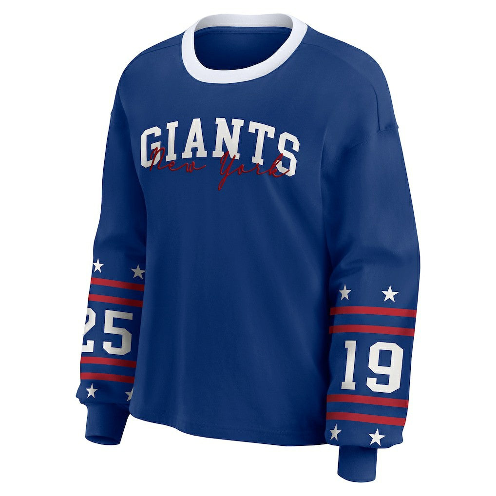 New York Giants WEAR by Erin Andrews Women's Sport Long-Sleeve T-Shirt - Royal - NFL