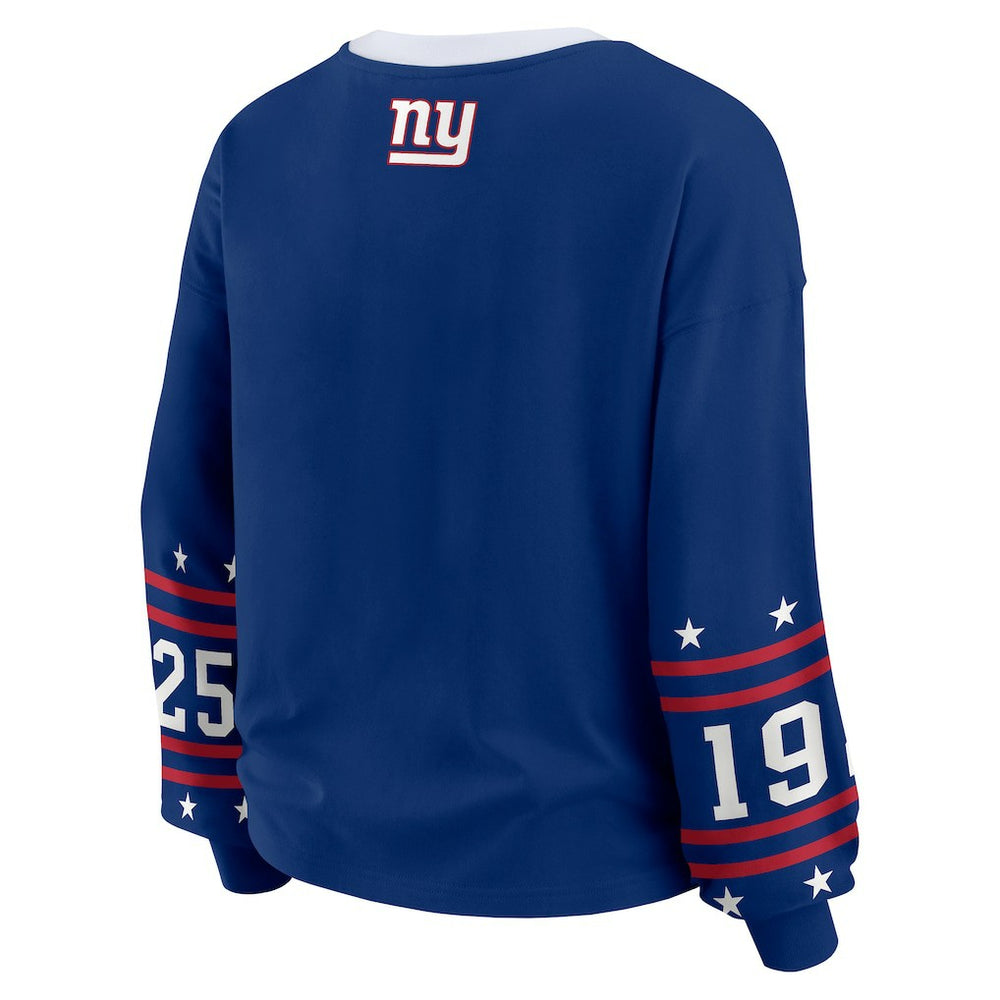 New York Giants WEAR by Erin Andrews Women's Sport Long-Sleeve T-Shirt - Royal - NFL