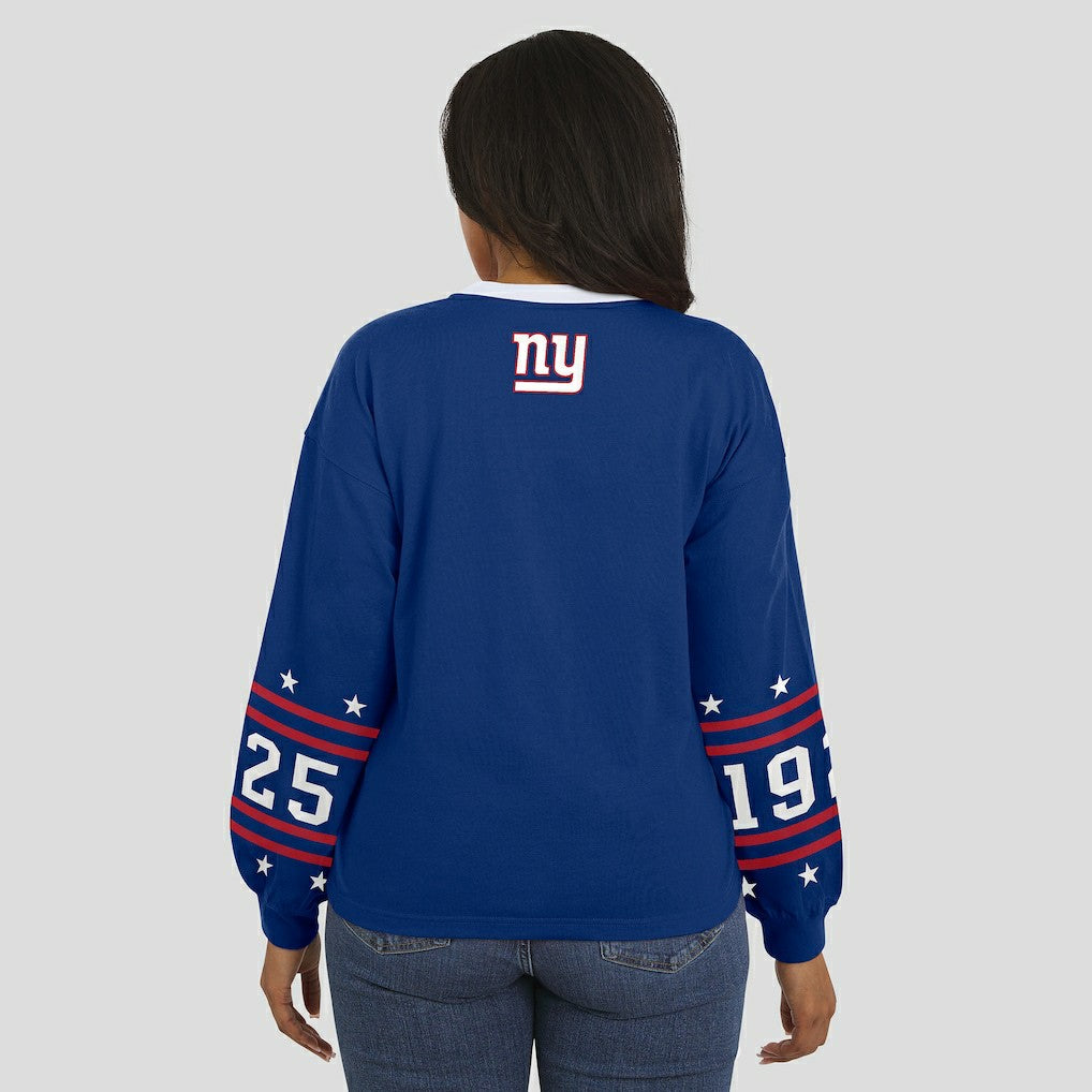 New York Giants WEAR by Erin Andrews Women's Sport Long-Sleeve T-Shirt - Royal - NFL