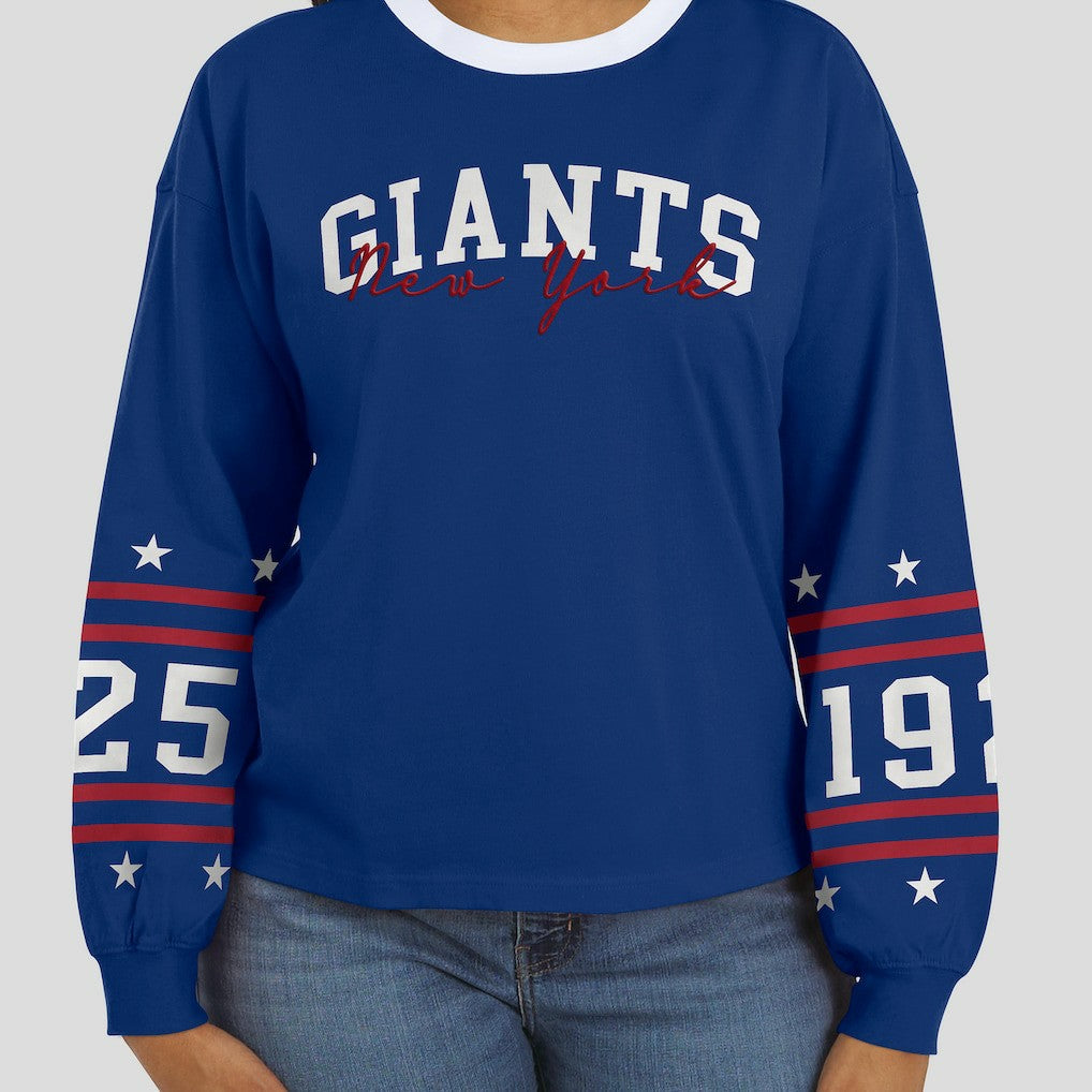 New York Giants WEAR by Erin Andrews Women's Sport Long-Sleeve T-Shirt - Royal - NFL
