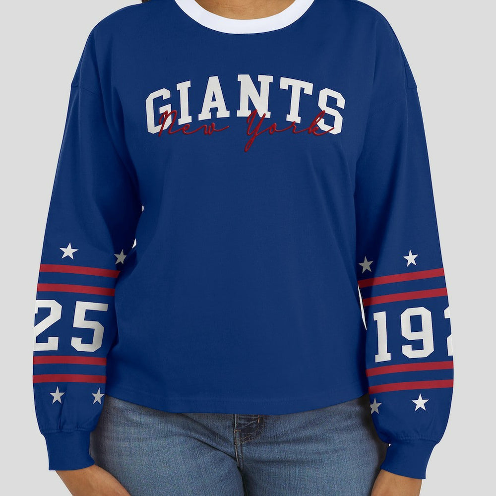 New York Giants WEAR by Erin Andrews Women's Sport Long-Sleeve T-Shirt - Royal - NFL