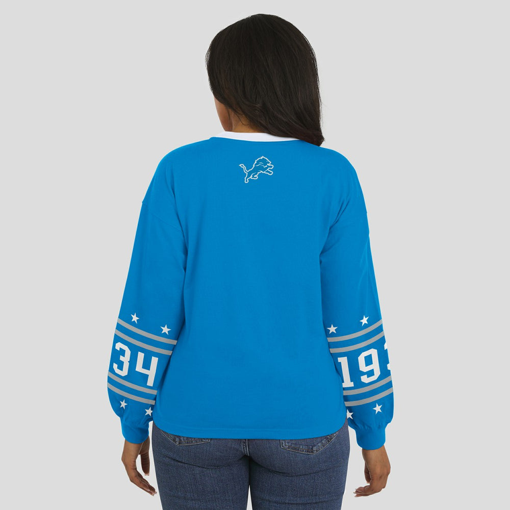 Detroit Lions WEAR by Erin Andrews Women's Sport Long-Sleeve T-Shirt - Blue - NFL
