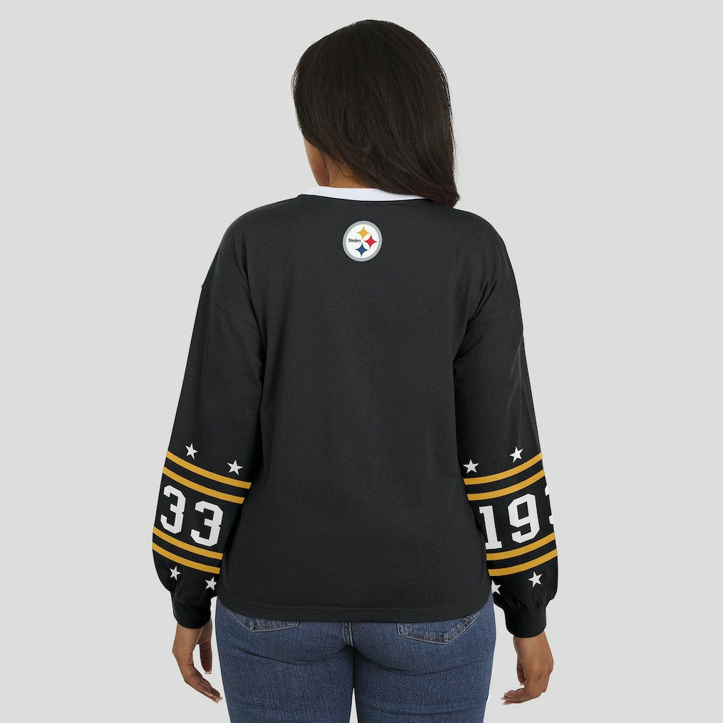 Pittsburgh Steelers WEAR by Erin Andrews Women's Sport Long-Sleeve T-Shirt - Black - NFL