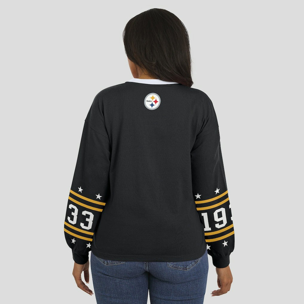 Pittsburgh Steelers WEAR by Erin Andrews Women's Sport Long-Sleeve T-Shirt - Black - NFL
