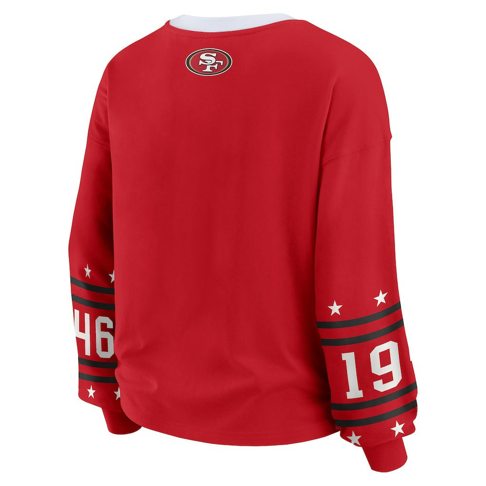 San Francisco 49ers WEAR by Erin Andrews Women's Sport Long-Sleeve T-Shirt - Scarlet - NFL