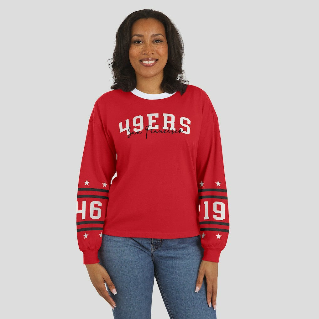 San Francisco 49ers WEAR by Erin Andrews Women's Sport Long-Sleeve T-Shirt - Scarlet - NFL