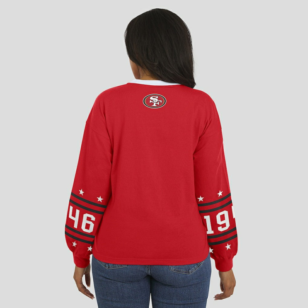 San Francisco 49ers WEAR by Erin Andrews Women's Sport Long-Sleeve T-Shirt - Scarlet - NFL