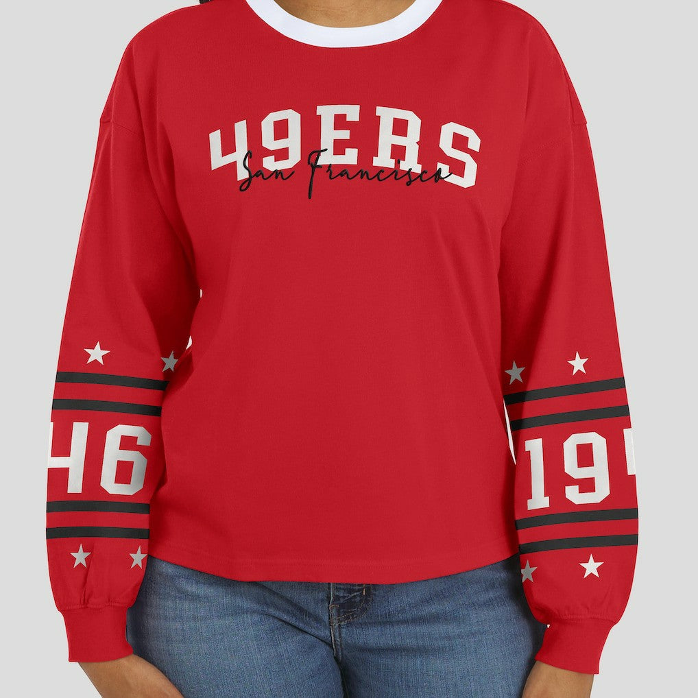 San Francisco 49ers WEAR by Erin Andrews Women's Sport Long-Sleeve T-Shirt - Scarlet - NFL