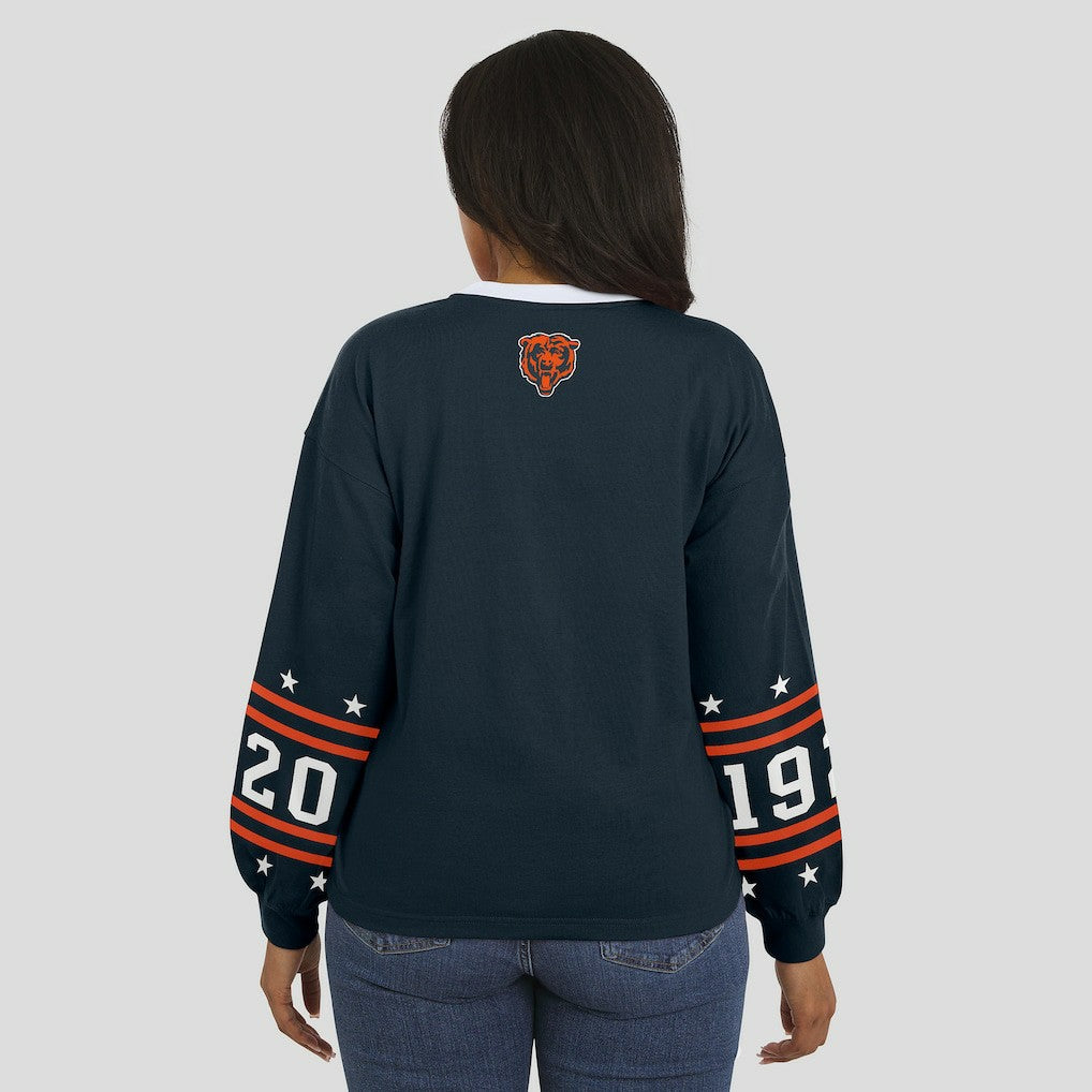 Chicago Bears WEAR by Erin Andrews Women's Sport Long-Sleeve T-Shirt - Navy - NFL