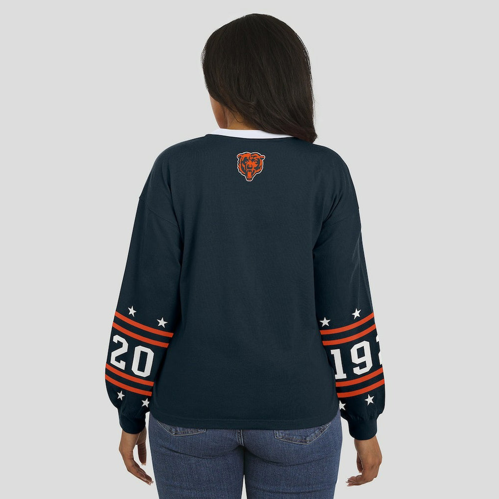 Chicago Bears WEAR by Erin Andrews Women's Sport Long-Sleeve T-Shirt - Navy - NFL