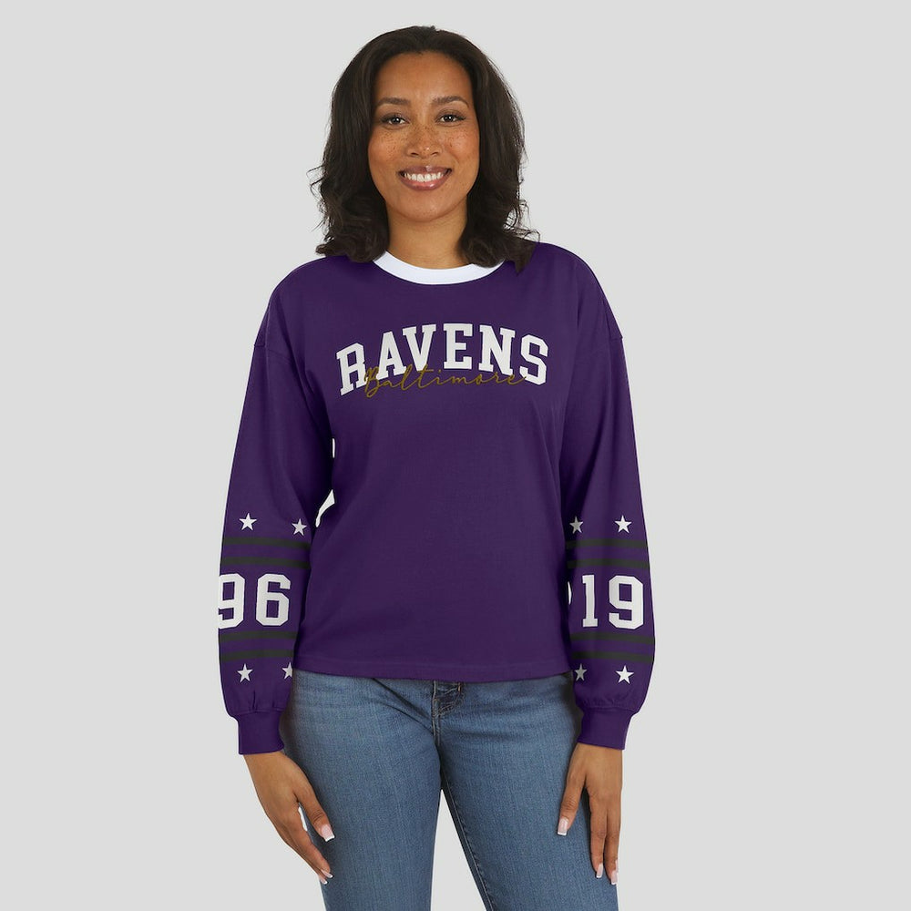 Baltimore Ravens WEAR by Erin Andrews Women's Sport Long-Sleeve T-Shirt - Purple - NFL