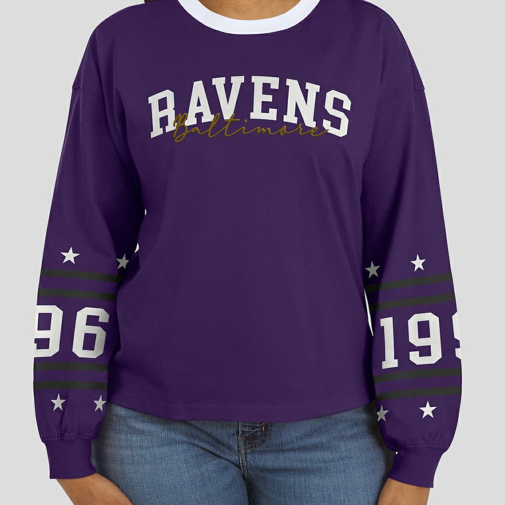 Baltimore Ravens WEAR by Erin Andrews Women's Sport Long-Sleeve T-Shirt - Purple - NFL
