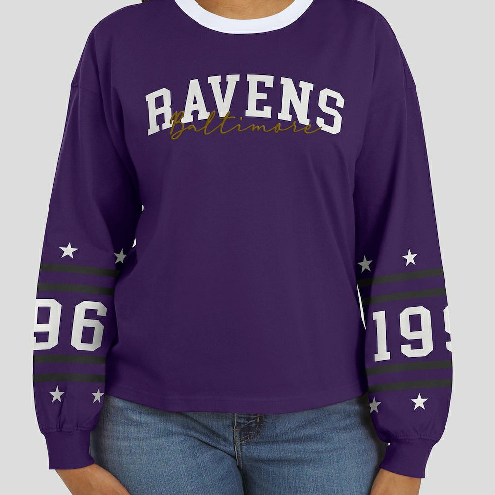 Baltimore Ravens WEAR by Erin Andrews Women's Sport Long-Sleeve T-Shirt - Purple - NFL