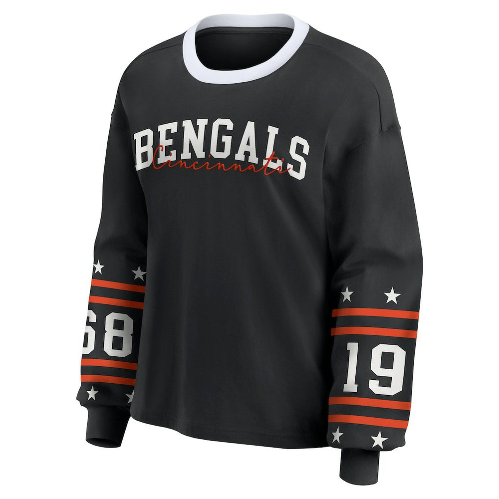 Cincinnati Bengals WEAR by Erin Andrews Women's Sport Long-Sleeve T-Shirt - Black - NFL