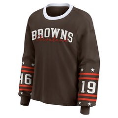 Cleveland Browns WEAR by Erin Andrews Women's Sport Long-Sleeve T-Shirt - Brown - NFL