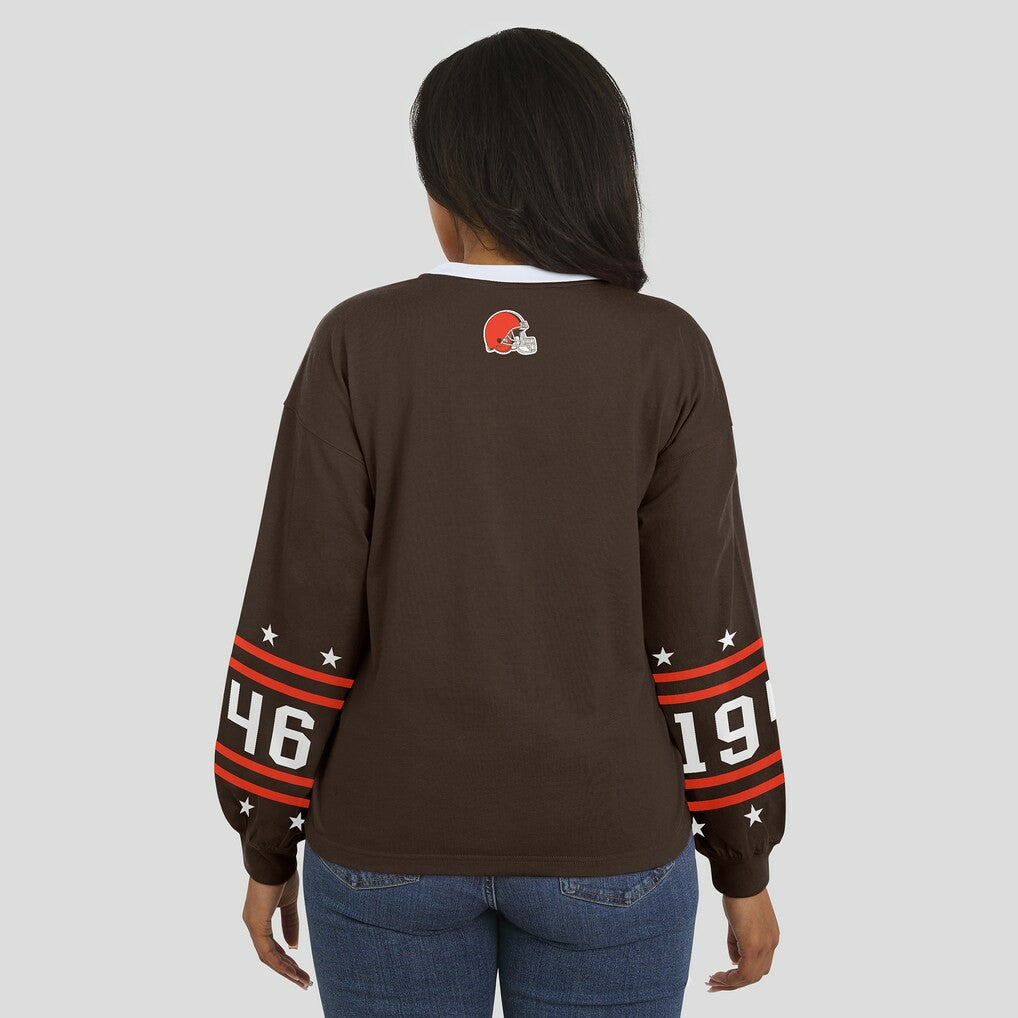 Cleveland Browns WEAR by Erin Andrews Women's Sport Long-Sleeve T-Shirt - Brown - NFL