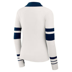 New England Patriots WEAR by Erin Andrews Women's Ribbed Henley Polo Sweater - White - NFL
