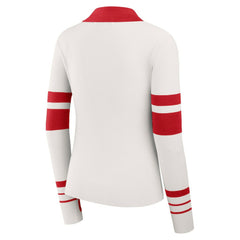 San Francisco 49ers WEAR by Erin Andrews Women's Ribbed Henley Polo Sweater - White - NFL