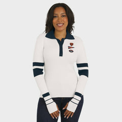 Chicago Bears WEAR by Erin Andrews Women's Ribbed Henley Polo Sweater - White - NFL