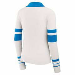 Detroit Lions WEAR by Erin Andrews Women's Ribbed Henley Polo Sweater - White - NFL