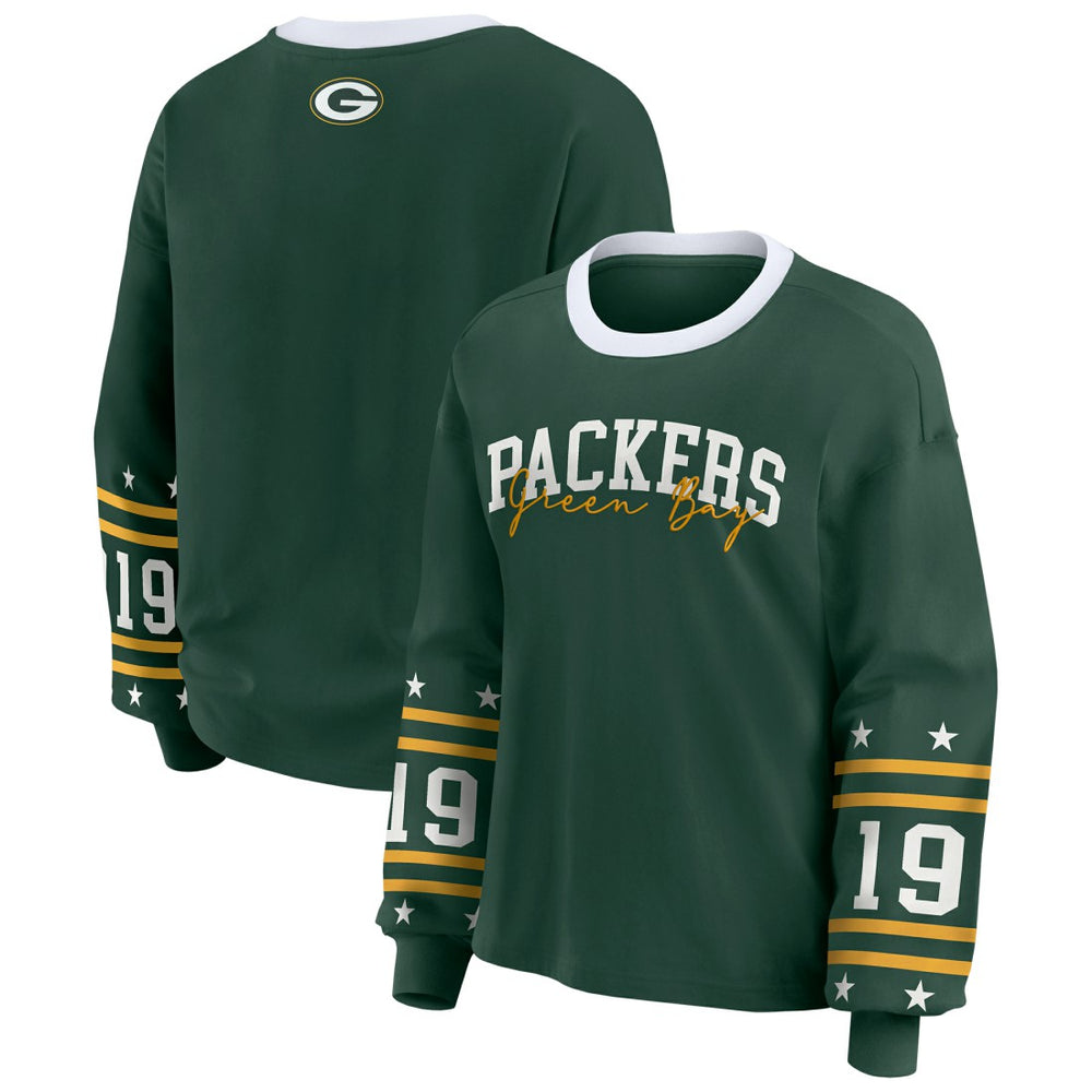 Green Bay Packers WEAR by Erin Andrews Women's Plus Size Sport Long-Sleeve T-Shirt - Green - NFL