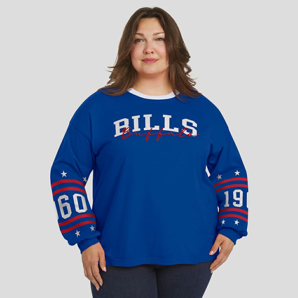 Buffalo Bills WEAR by Erin Andrews Women's Plus Size Sport Long-Sleeve T-Shirt - Royal - NFL