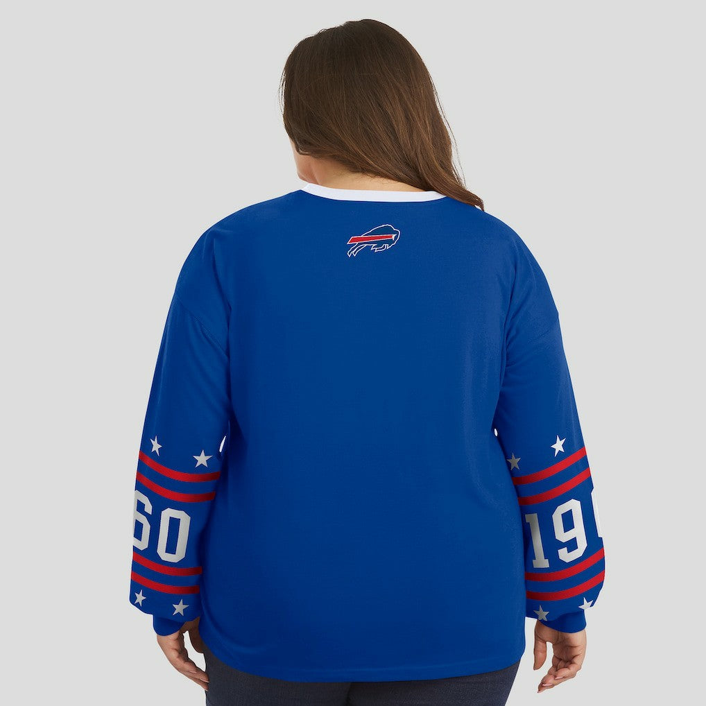 Buffalo Bills WEAR by Erin Andrews Women's Plus Size Sport Long-Sleeve T-Shirt - Royal - NFL