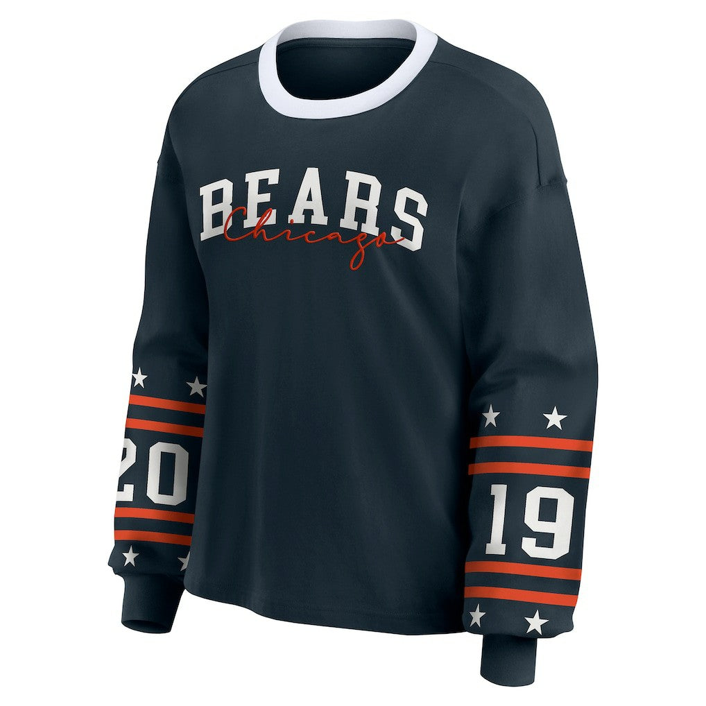 Chicago Bears WEAR by Erin Andrews Women's Plus Size Sport Long-Sleeve T-Shirt - Navy - NFL