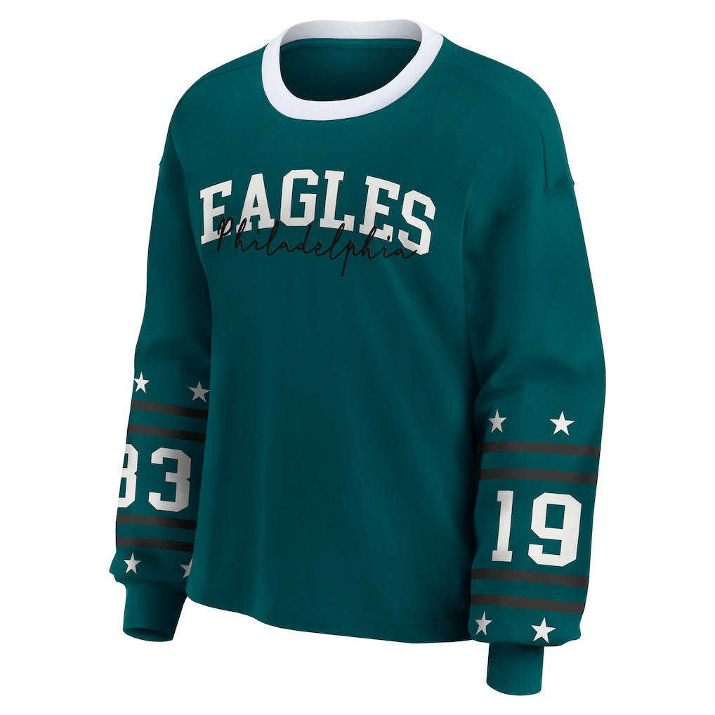 Philadelphia Eagles WEAR by Erin Andrews Women's Plus Size Sport Long-Sleeve T-Shirt - Midnight Green - NFL