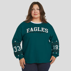 Philadelphia Eagles WEAR by Erin Andrews Women's Plus Size Sport Long-Sleeve T-Shirt - Midnight Green - NFL