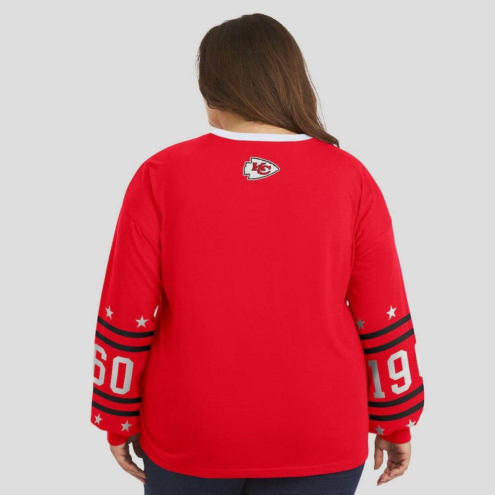 Kansas City Chiefs WEAR by Erin Andrews Women's Plus Size Sport Long-Sleeve T-Shirt - Red - NFL