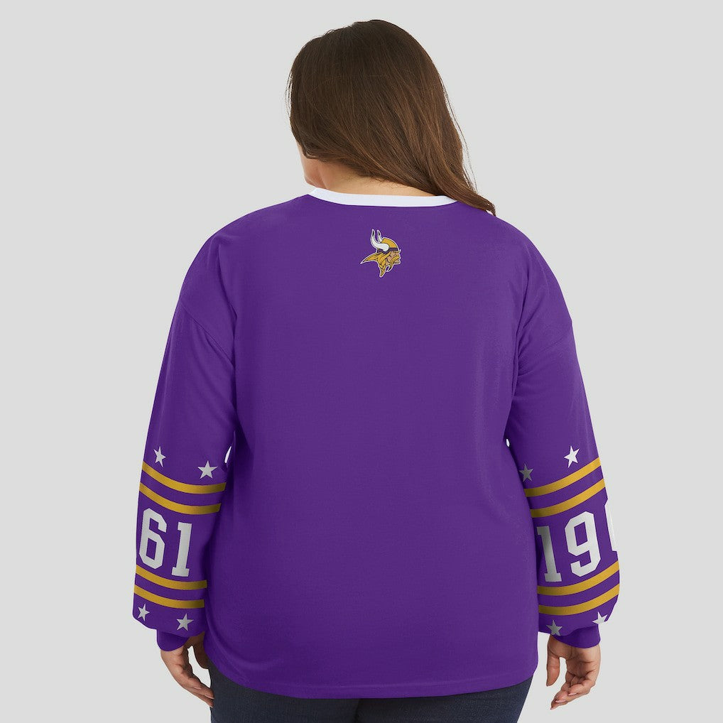 Minnesota Vikings WEAR by Erin Andrews Women's Plus Size Sport Long-Sleeve T-Shirt - Purple - NFL