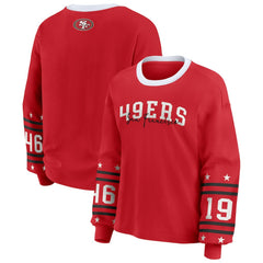 San Francisco 49ers WEAR by Erin Andrews Women's Plus Size Sport Long-Sleeve T-Shirt - Scarlet - NFL