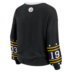 Pittsburgh Steelers WEAR by Erin Andrews Women's Plus Size Sport Long-Sleeve T-Shirt - Black - NFL