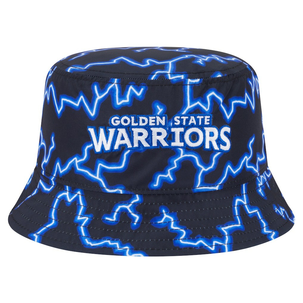 New Era Golden State Warriors Summer Sun and Storm Reversible Bucket Hat Black/Light Blue