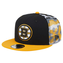 Boston Bruins New Era Camo Meshback 9FIFTY Snapback Hat - Black/Gold | New Era sale