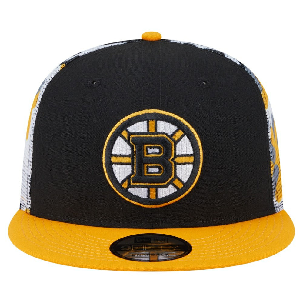 Boston Bruins New Era Camo Meshback 9FIFTY Snapback Hat - Black/Gold | New Era sale