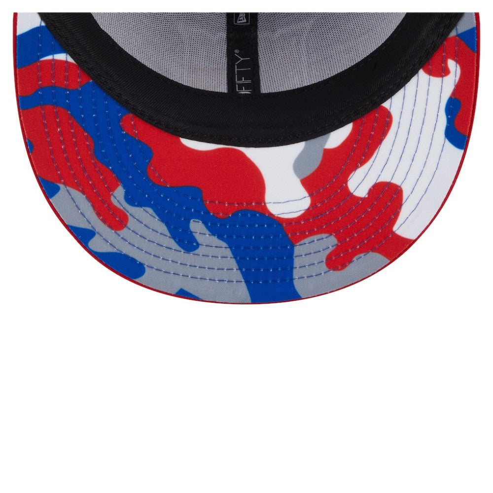 New York Rangers New Era Camo Meshback 9FIFTY Snapback Hat - Blue/Red | New Era Clearance
